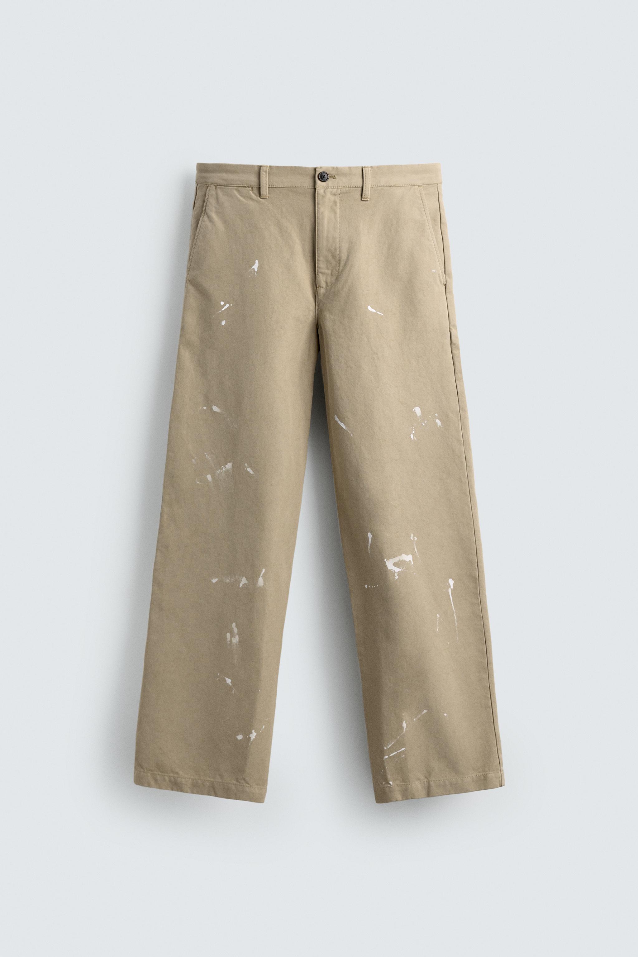 SPLASH EFFECT STRAIGHT FIT CHINO PANTS